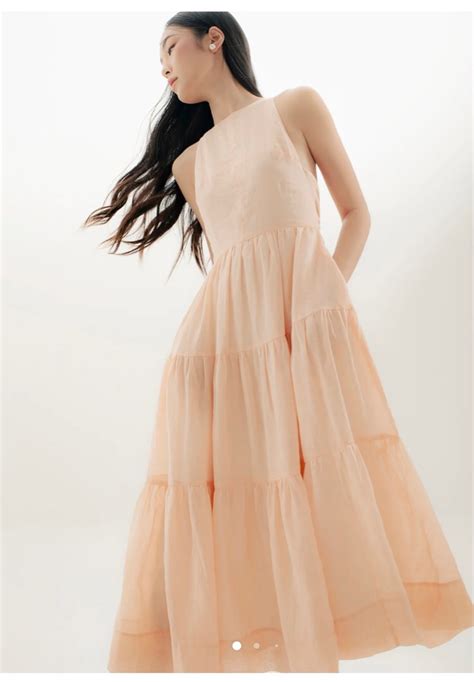 Lois Midi Dress Nude Women S Fashion Dresses Sets Dresses On Carousell