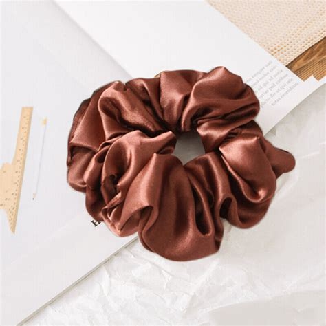 Pc Satin Seide Einfarbig Haargummi Elastische Scrunchie Pferdeschwanz