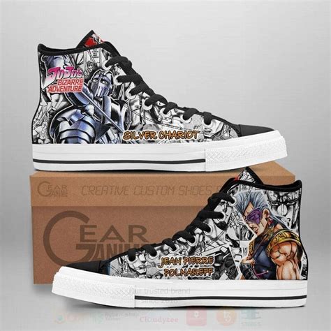 Hot Jean Pierre Polnareff Custom Manga Anime Jojo S Birraze Adventure Unisex High Top Canvas