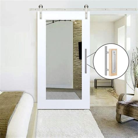 Mirrored Barn Door With Hardware Etsy