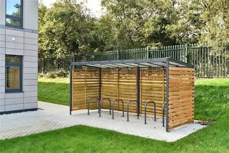Linear Timber Cycle Shelter Broxap Street Furniture Nbs Source