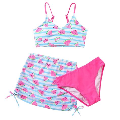 Mezzall Girls Bikini Hot Spring Vacation Beach Swimsuit Vacation Hawaii Beachwear Sky Blue