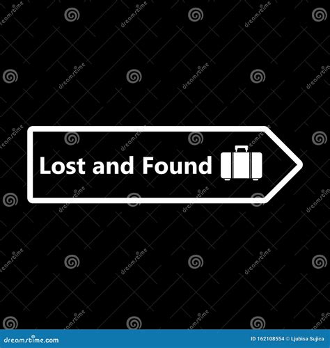 Sign Showing Lost And Found Isolated On Black Background Stock Vector