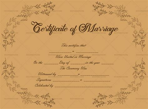 22 Editable Marriage Certificate Templates Word And Pdf Format