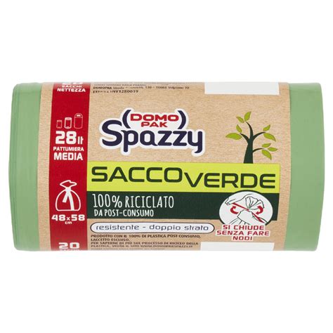 Domopak SPAZZY sacchi nettezza/immondizia doppio strato SACCO VERDE ...