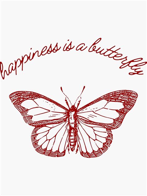 Happiness Is A Butterfly Del Rey Lana Red Sticker By Pisculichi