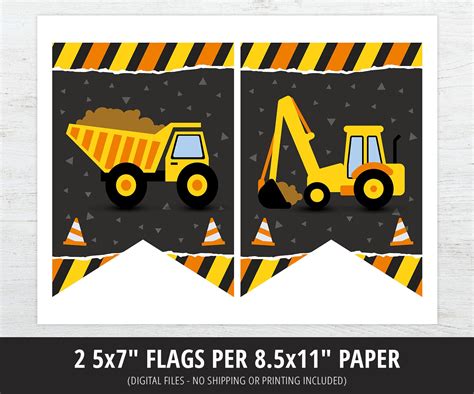 Construction Birthday Banner Construction Banner Etsy