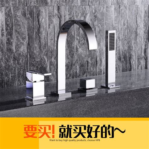School Full Of Copper Hot And Cold Split Type Cylinder Side Type Bathtub Faucet Five Piece Of