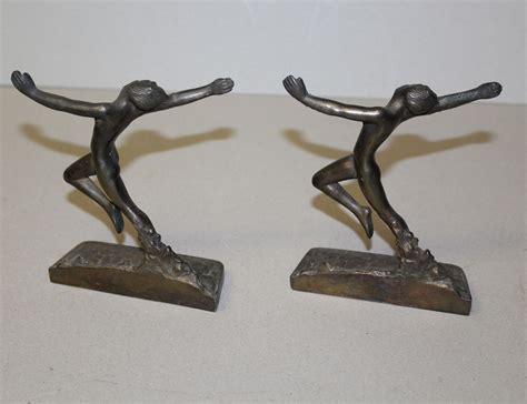 Art Deco Naked Woman Brass Bookends No Wasisland
