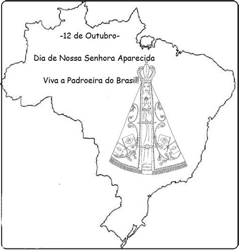 Baú da Web: Desenhos de Nossa Senhora Aparecida para colorir