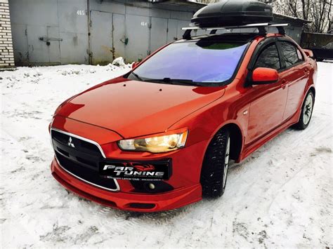Накладка на передний бампер Zodiak для Mitsubishi Lancer X (Рестайлинг ...