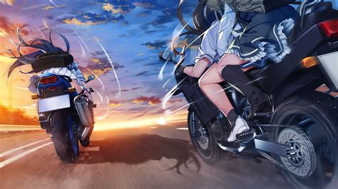 Grisaia Phantom Trigger Anime Girls Motorcycles Hd Wallpaper Pxfuel