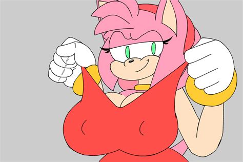 Rule 34 1girls Amy Rose Animated Animated  Anthro Areola Areolae Big Breasts Bouncing