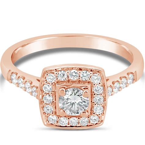 Square Diamond Halo Engagement Ring - Gold River Jewellers