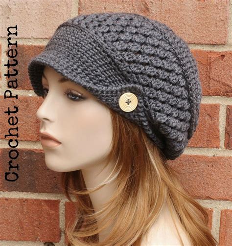 Brim Written Pattern Slouchy Newsboy Hat Crochet Pattern Free Web