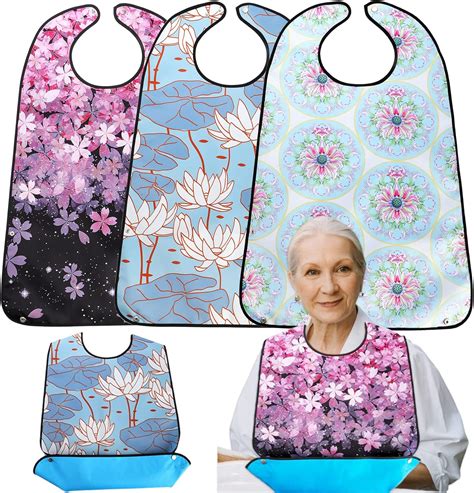 Yesland 3 Pack Adult Bibs For Elderly Washable And