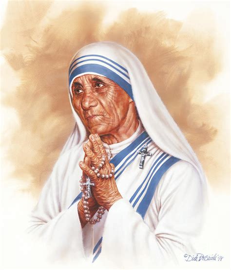 Saint Mother Teresa Painting By Dick Bobnick Pixels