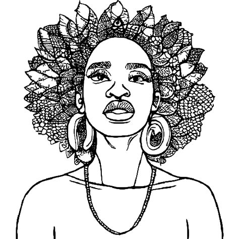 Black Women Coloring Page · Creative Fabrica