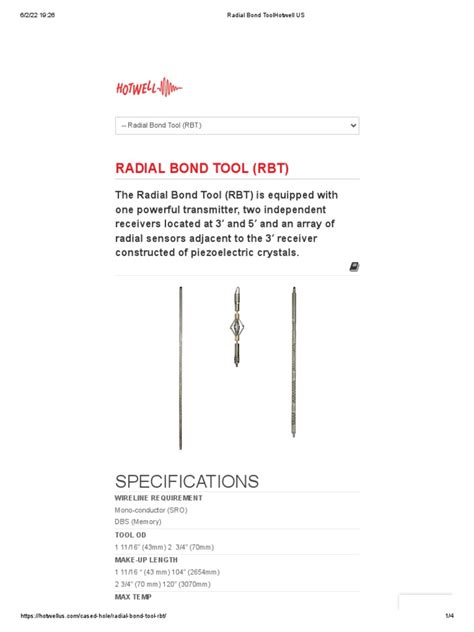 Radial Bond Toolhotwell Us Pdf Casing Borehole Electrical