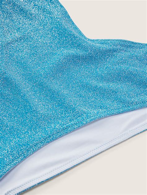 Buy Shimmer High Waist Cheeky Bikini Bottom Bright Marine Order Bikini Bottom Online Pink Us