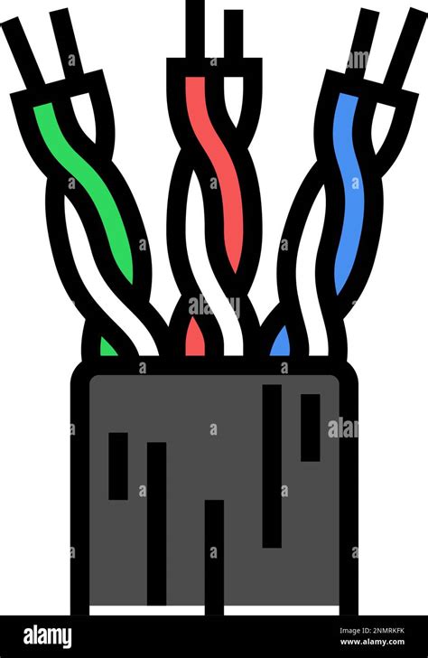 Lan Cable Wire Color Icon Vector Illustration Stock Vector Image And Art