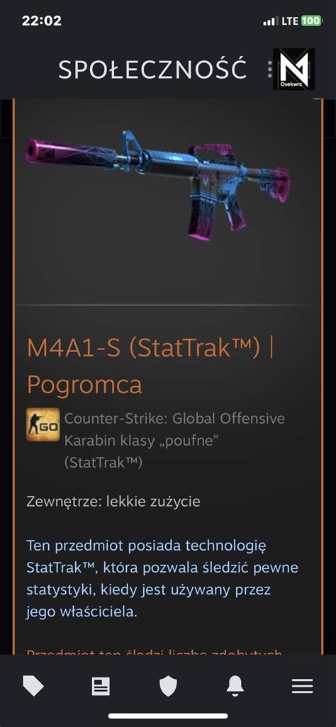 Skin CS GO M4A1 S StatTrak Pogromca ZIELONKA Kup Teraz Na