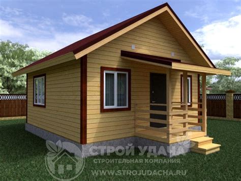 К-102. Одноэтажный каркасный дом 6 на 6 в стиле Шале - Стройарт