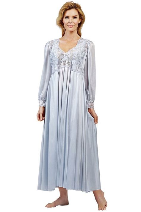 Velrose Lingerie Shadowline Silhouette Gown And Peignoir Set