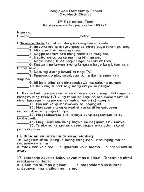 3rd Periodical Test