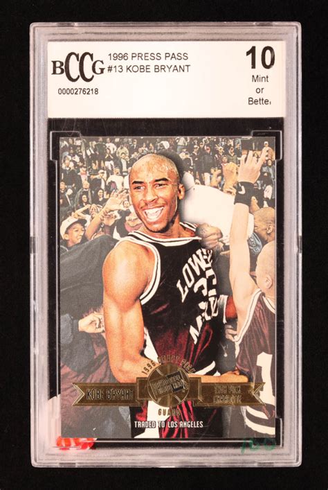 Kobe Bryant 1996 Press Pass 13 RC BCCG 10 Pristine Auction