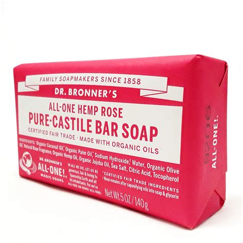 Dr Bronner S Rose Pure Castille Bar Soap