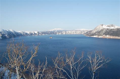 national park lake  lake mashu  lake kussharo  winter