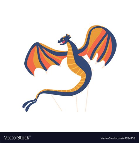 Kite dragon isolated on white background mythical Vector Image