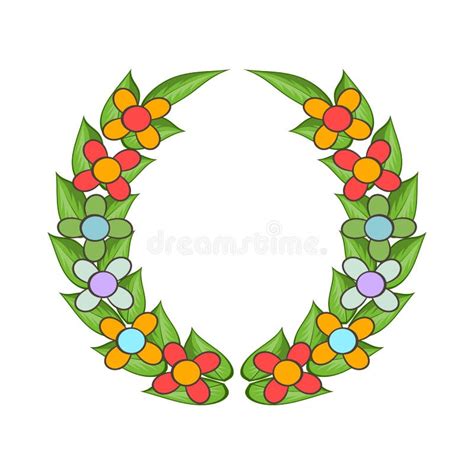 Funeral Wreath Icon Cartoon Style Stock Illustration Illustration Of