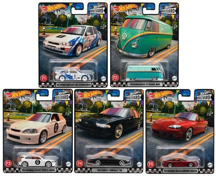 Coleção 5 Miniaturas Boulevard Mix Q 1 64 Hot Wheels Premium Mattel Carrinho de