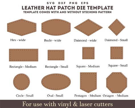 Leather Patch Svg 12 Set Leather Hat Patches Svg Leather Etsy