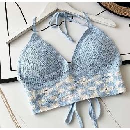 Crochet Swimwear Women Crochet Bikini Top Crochet Bra Sexy Beach Outfit Halter Top Beach Top