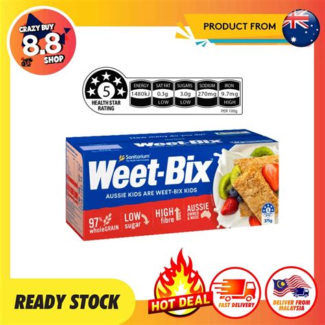 Australia Sanitarium Weet Bix 375g Breakfast Cereal Wholegrain