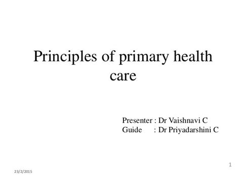 Describe The Five Principles Of Primary Health Care Doctor Heck