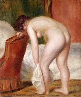 Nude In An Armchair Pierre Auguste Renoir As Art Print Or Hand Painted Oil