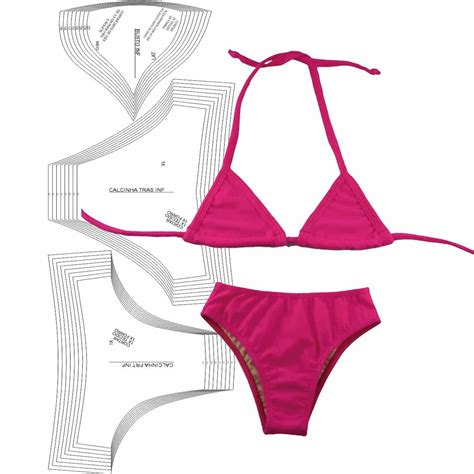 Moldes Biquini Infantil Cortininha Modelagem Crianças Bikini