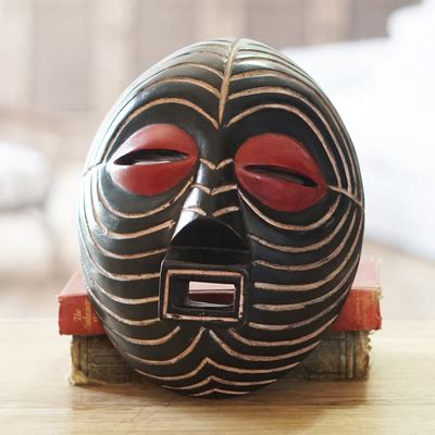 Hand Made Congolese Wood Mask Congo Tribal Chief NOVICA