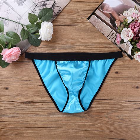 Sexy Men S Silk Satin Bulge Pouch Tanga Bikini Briefs Thong Underwear Underpants Ebay