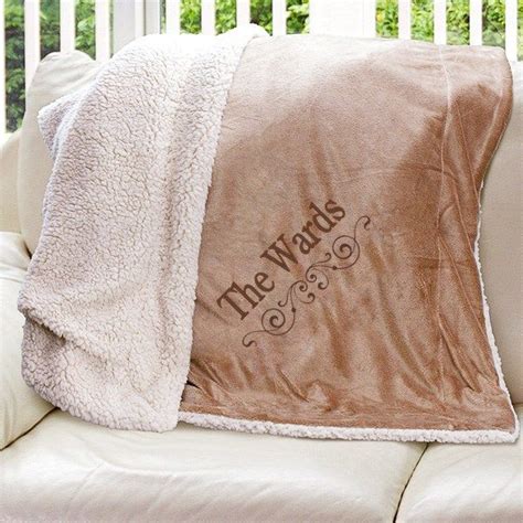 Embroidered Sherpa Blanket Embroidered Blanket Personalised Blankets