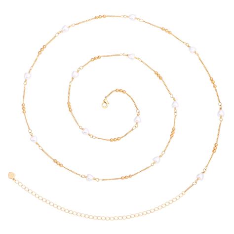 Sexy Gold Belly Chain K Gold Plated Pearl Waist Beads Body Chain Beach Bikini Belly Chain