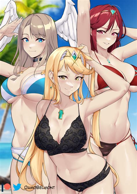 Hentai Busty Girls Alluring Arm Up Arms Behind Head Bangs Bare Arms