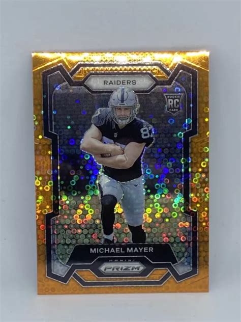 2023 PANINI PRIZM MICHAEL MAYER Orange Disco 361 Recrue RC Raiders SP