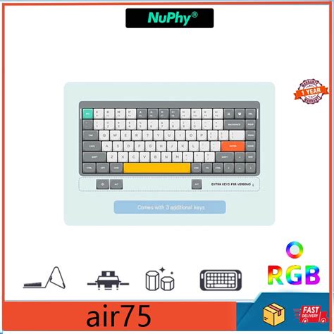 NuPhy Air IPad Mac Hot Plug Wireless Bluetooth Office Game Three Mode Backlight Low Axis