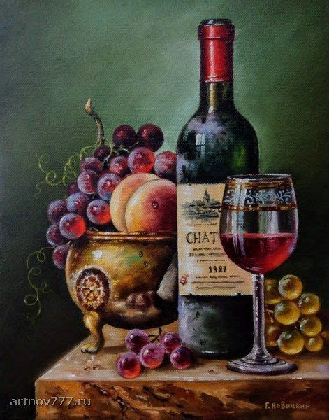 Still Life Painting - Grapes, Peaches, and Pears