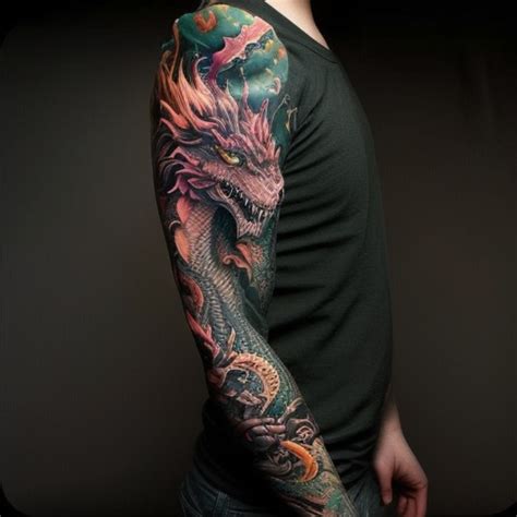 59 Dragon Tattoo Sleeve Ideas - TattooClue.com